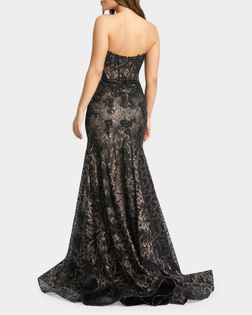 Mac Duggal Strapless Sequin Lace Trumpet Gown 3