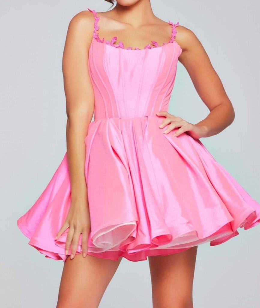 Jovani Jovani - Scoop Neckline Corset Dress