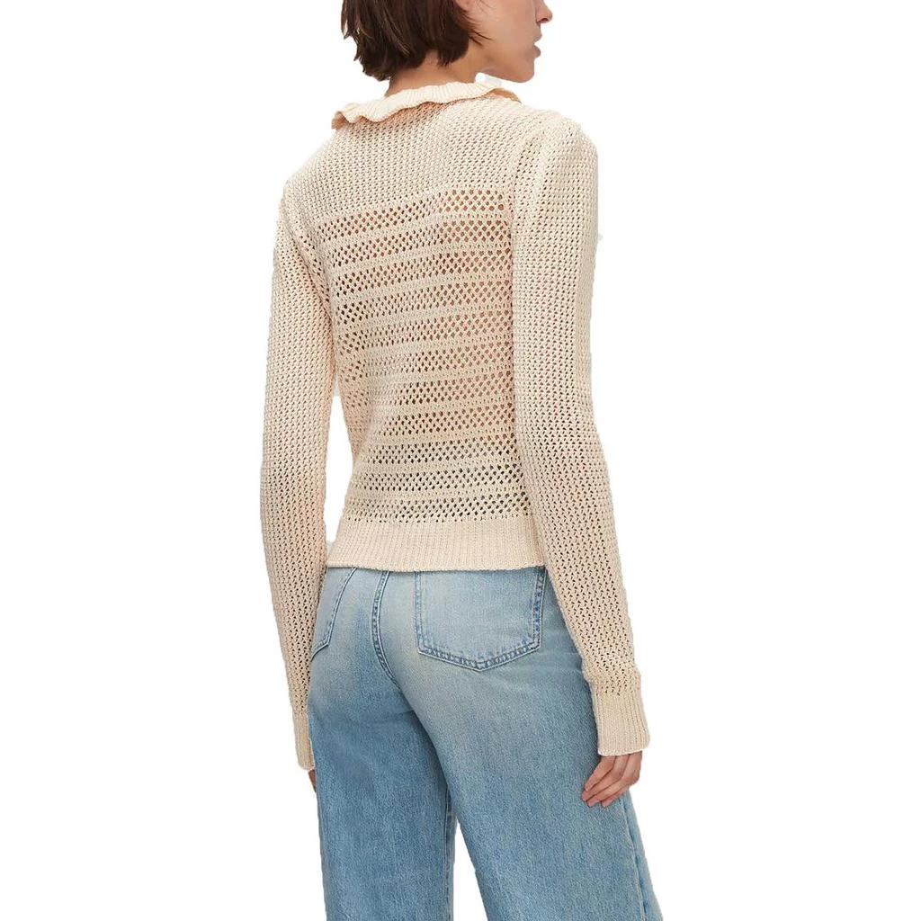 7 For All Mankind Womens Ruffled Cotton Pullover Sweater 2