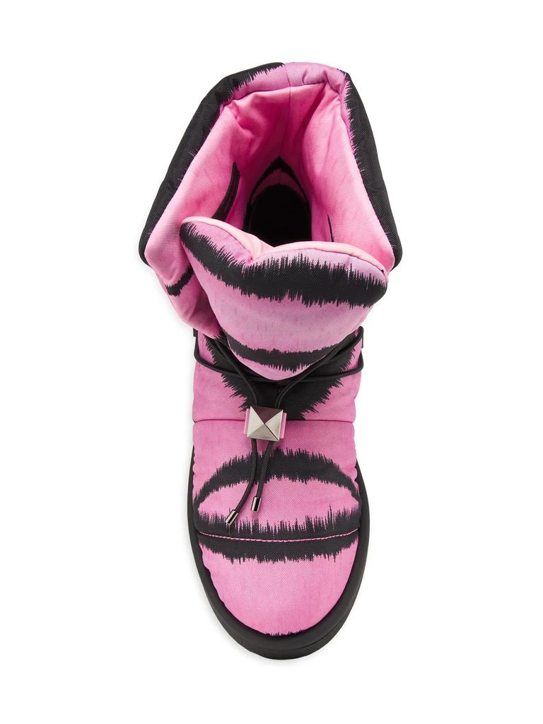 Valentino 25MM Tie-Dye Leather 
Textile Winter Boots 5