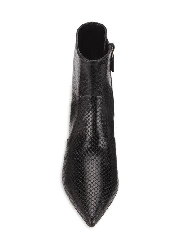 Stuart Weitzman 44MM Mara Snakeskin Embossed Leather Ankle Boots 5