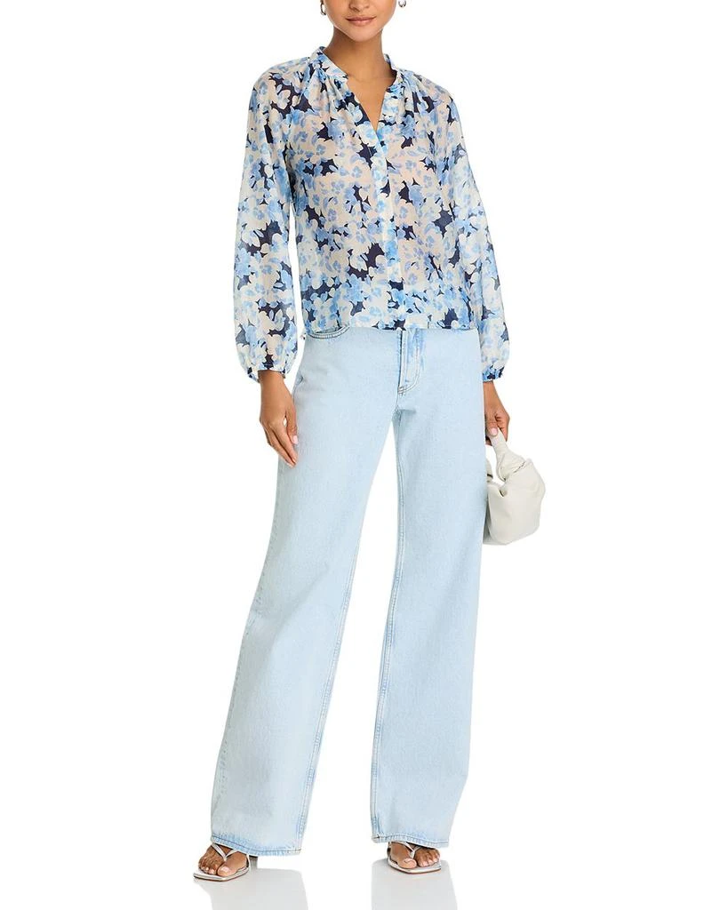 Bella Dahl Floral Print Shirred Collar Blouse 2