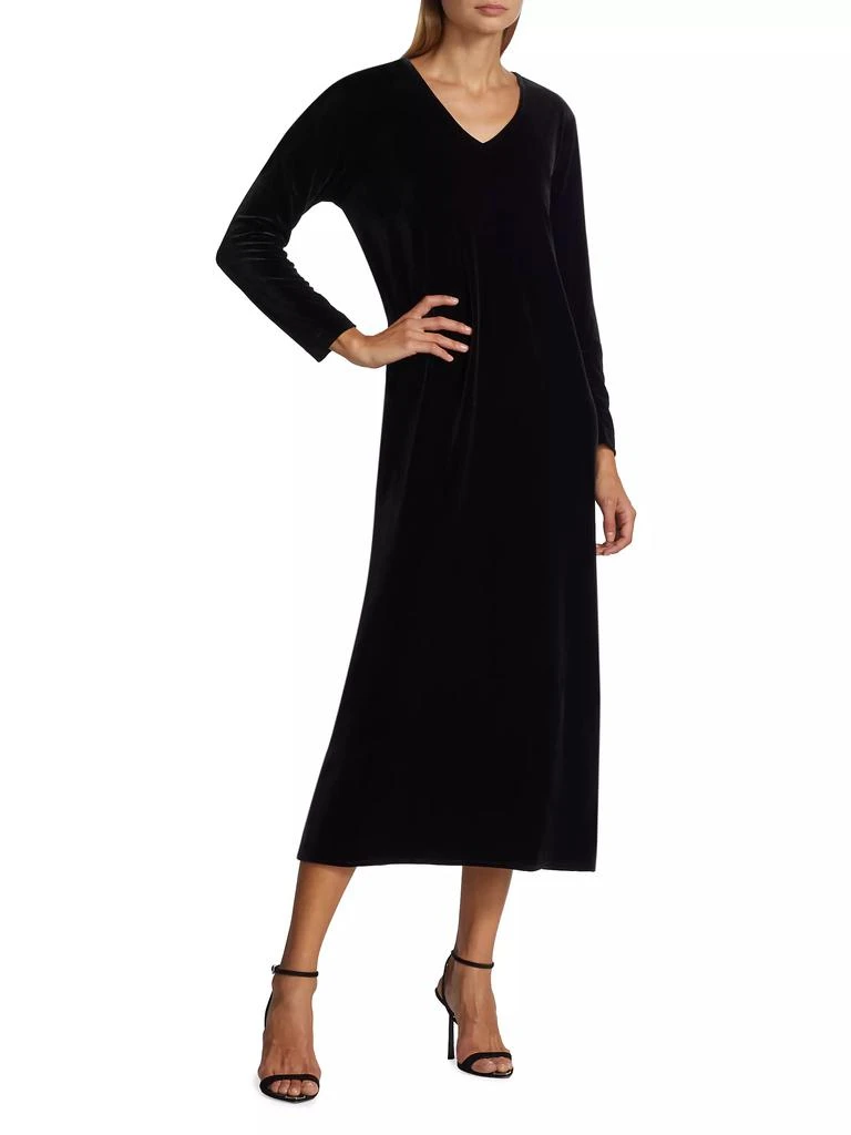 Caroline Rose Stretch Velvet Midi-Dress 2