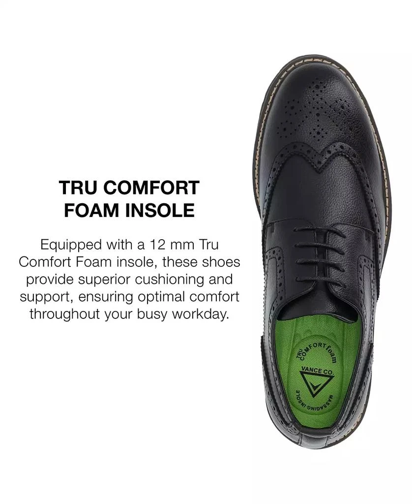 Vance Co. Men's Campbell Tru Comfort Foam Wingtip Lace-Up Derby Shoes 6