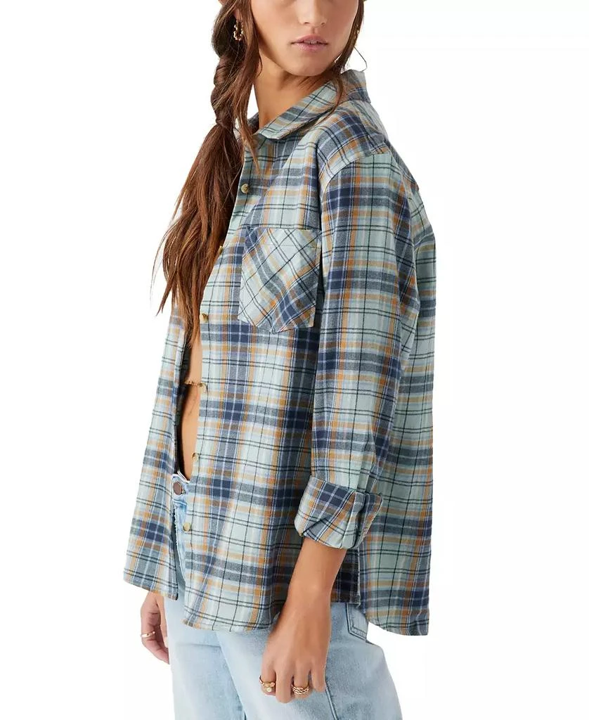 O'Neill Juniors' Logan Plaid Cotton Flannel Button-Front Shirt 3