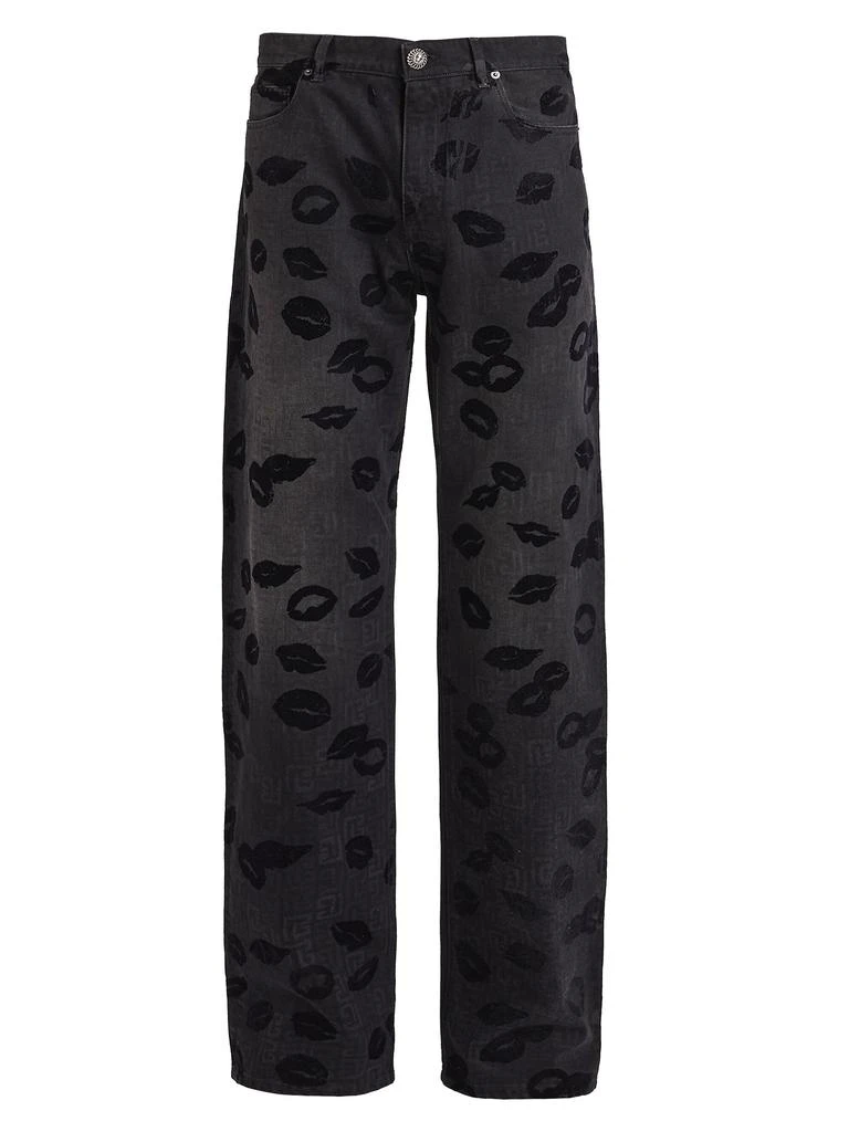 Balmain Monogram 
Flock Kiss Relaxed-Fit Jeans 5