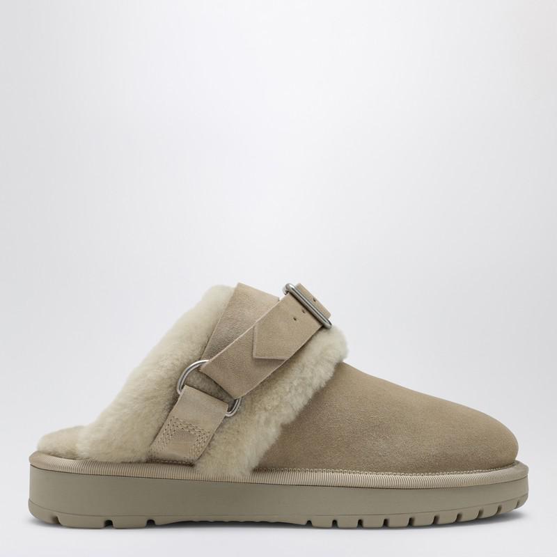 サンダル・ミュール Burberry Chubby Mule In Suede And Beige Shearling Burberry Chubby mule in suede and beige shearling | TheDoubleF