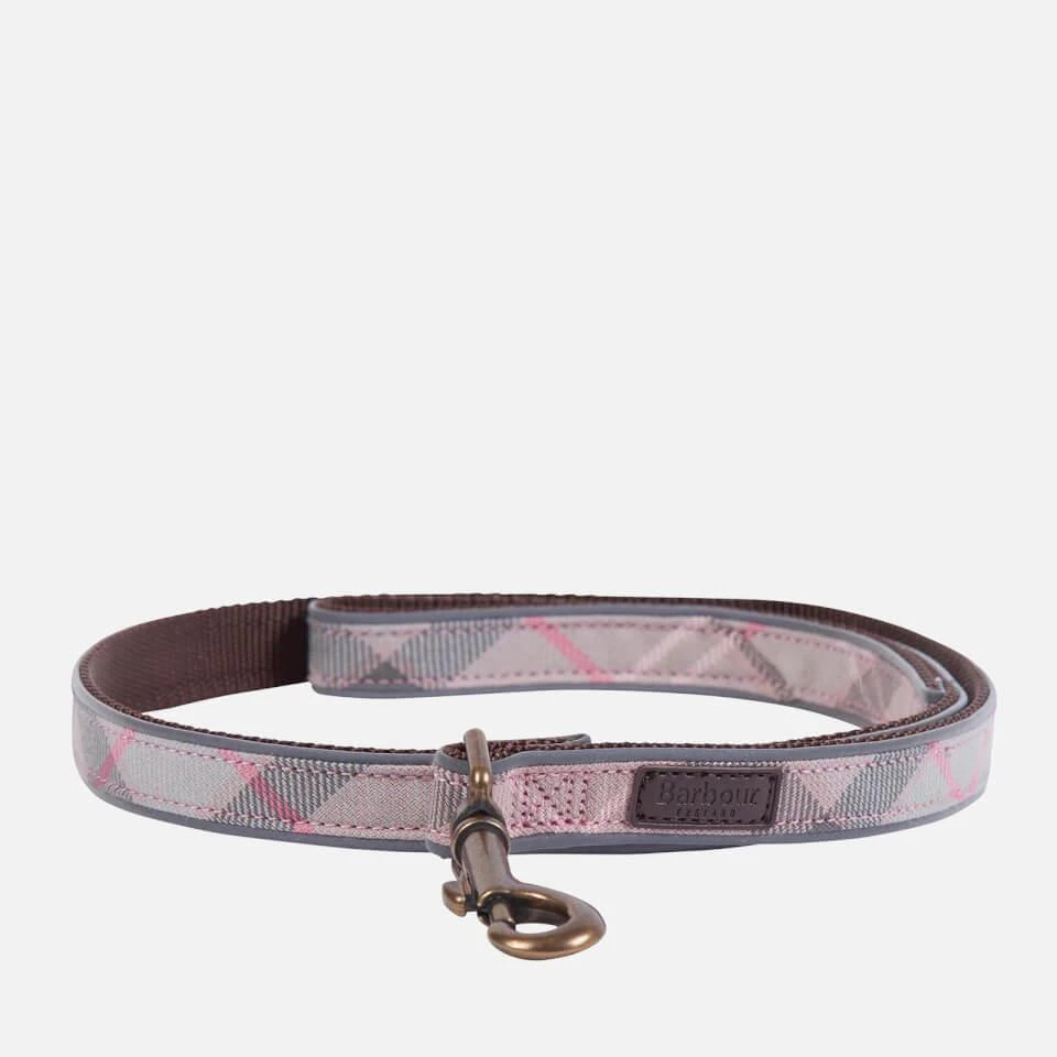 Barbour Barbour Reflective Tartan Dog Collar - Taupe/Pink Tartan 1