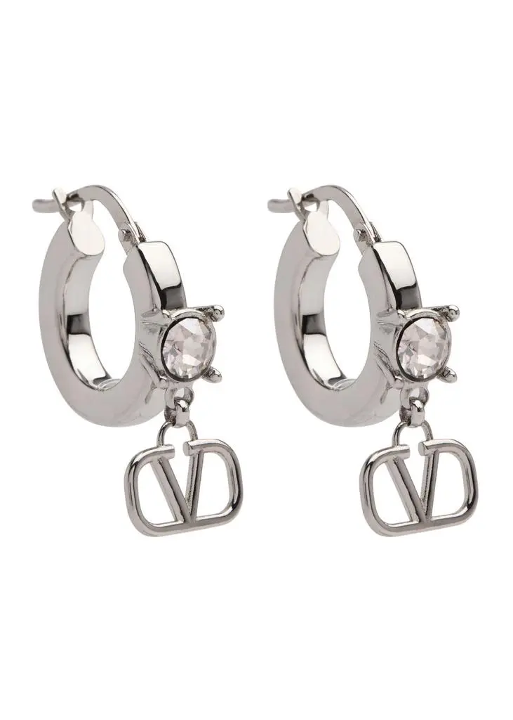 Valentino VLogo crystal-embellished drop earrings 1
