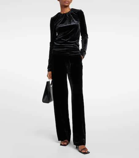 Totême High-rise velvet wide-leg pants 2