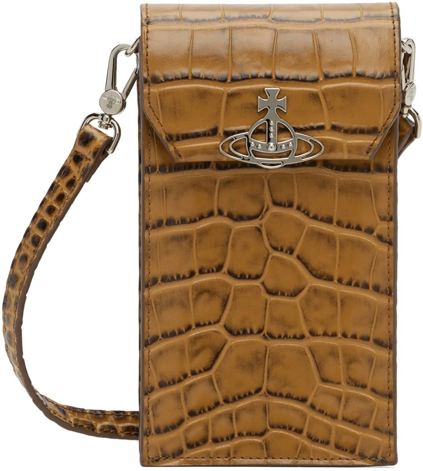 Vivienne Westwood Tan Crocodile Phone Pouch 1
