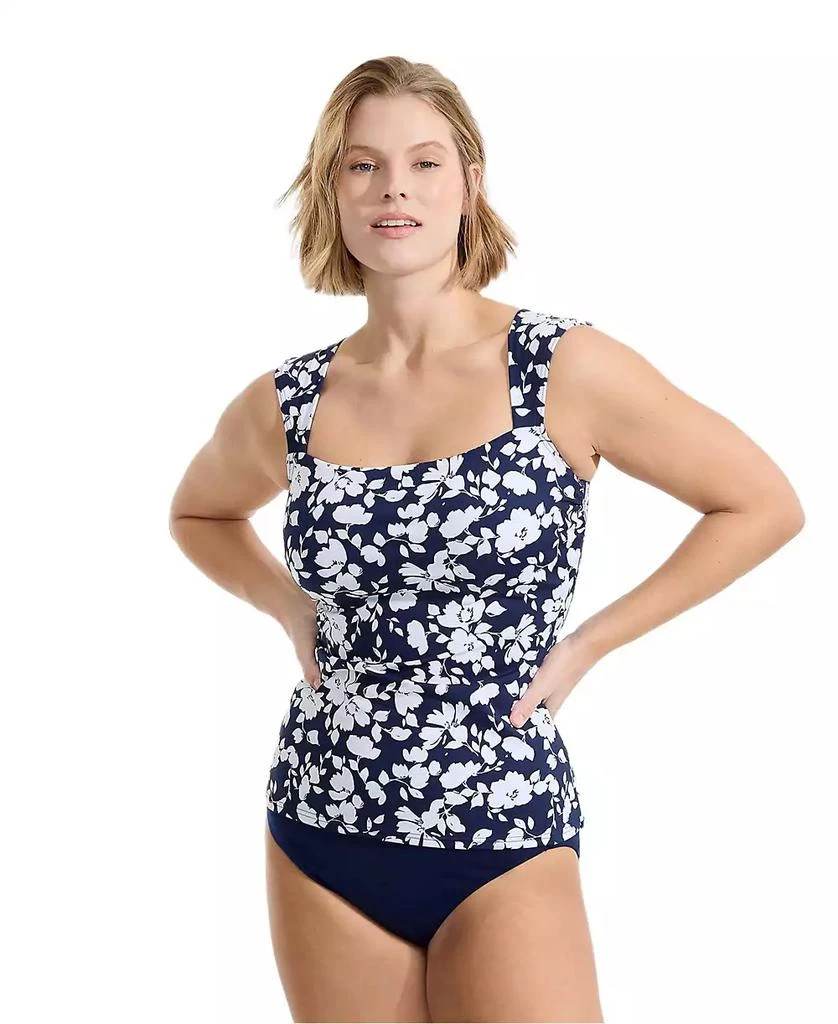 Lands' End Women's Plus Size Square Neck Underwire Tankini Top