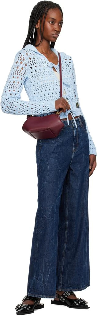 Ganni Blue Tie String Cardigan 4