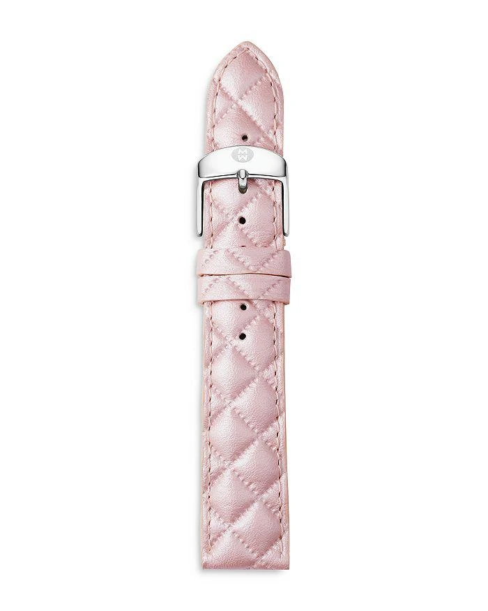Michele Quilted Leather Watch Strap, 16-18mm 1