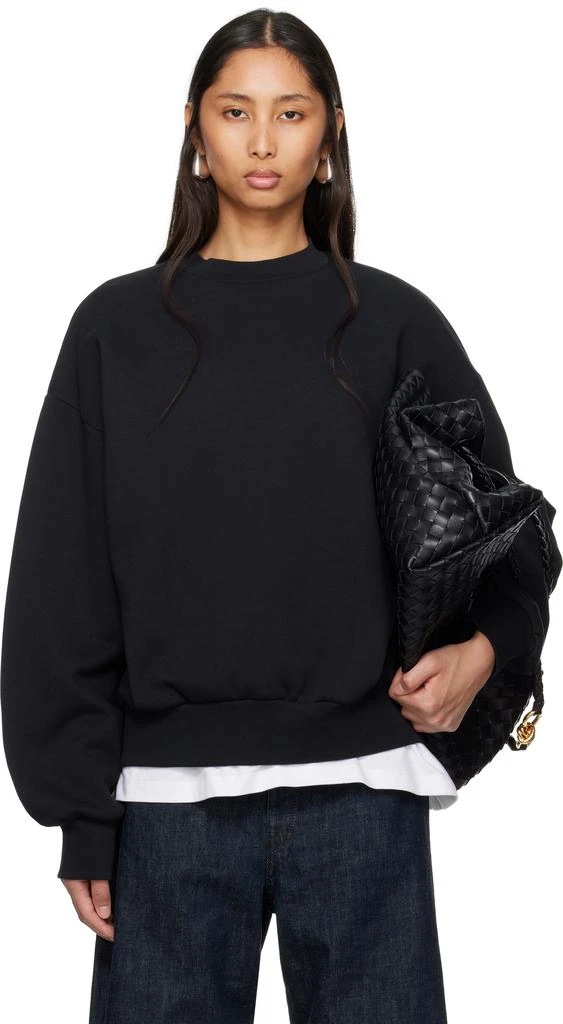 Essentials Black Classic Crewneck Sweatshirt 1