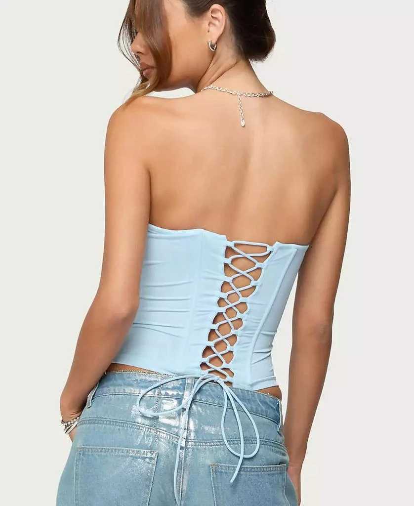 Edikted Women
s Lexah Faux Crystal Strapless Mesh Corset 2