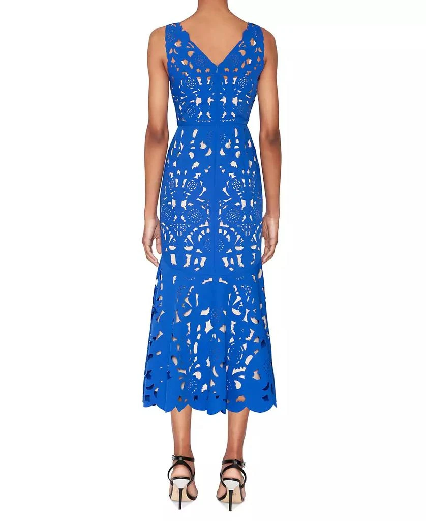 WHITE TIE by Shani Women's Laser-Cut Sleeveless Midi Dress 2