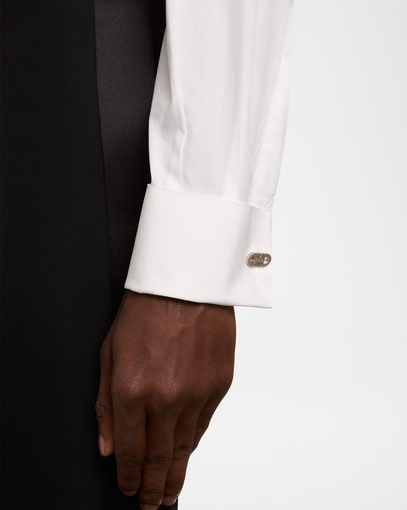 Salvatore Ferragamo Men's Brushed Gancini Logo Cufflinks