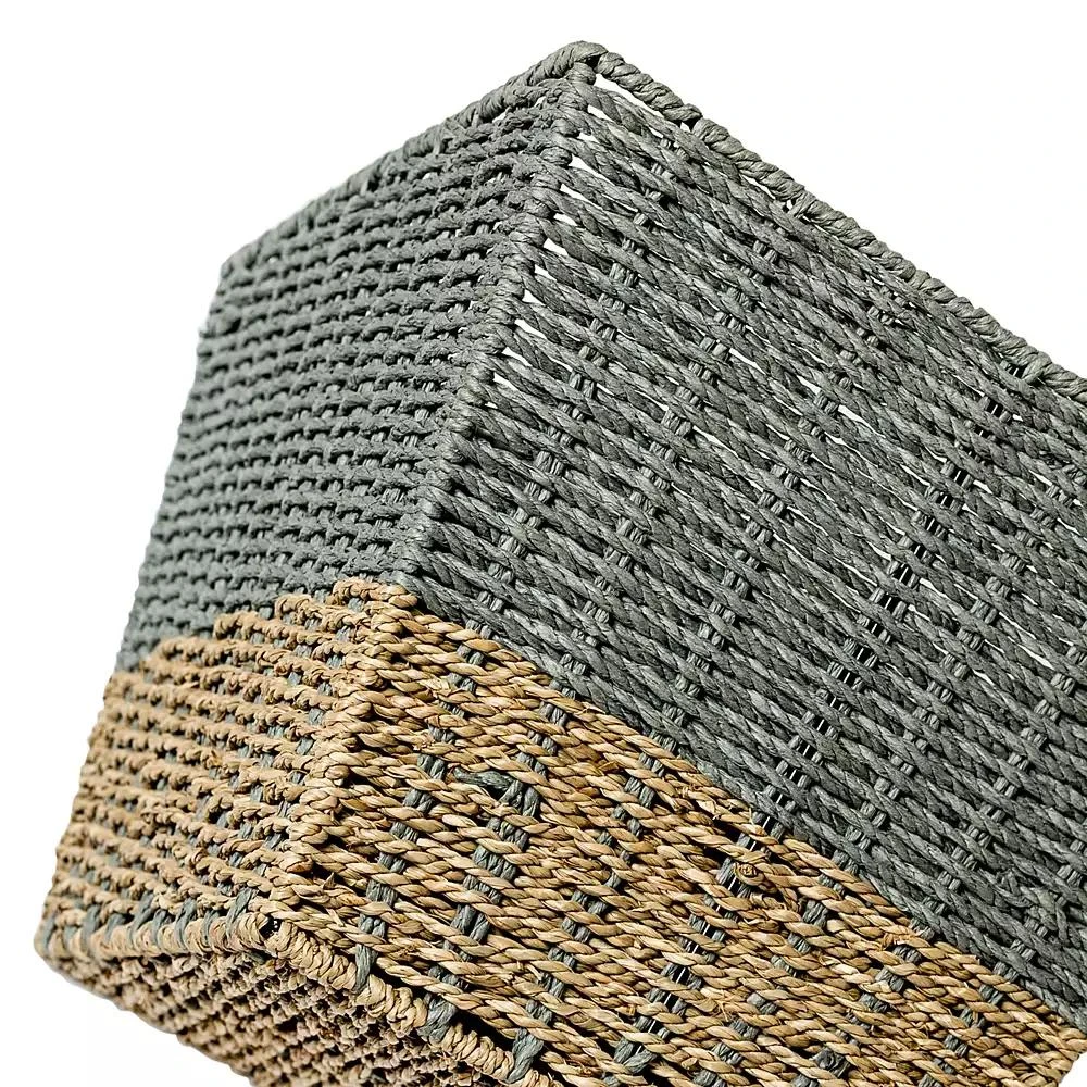 Honey Can Do Set of 3 Square Nesting Seagrass Baskets 5