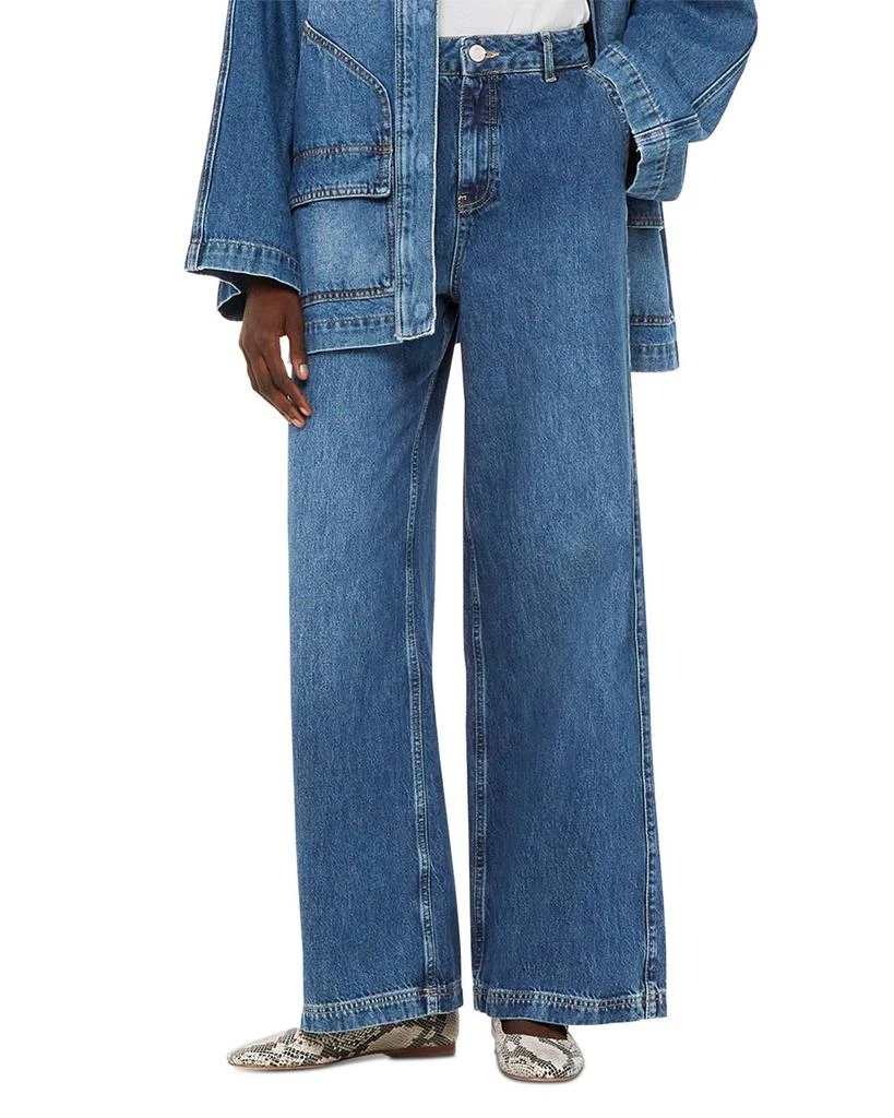 Whistles Wide Leg Boyfriend Jeans in Denim 1
