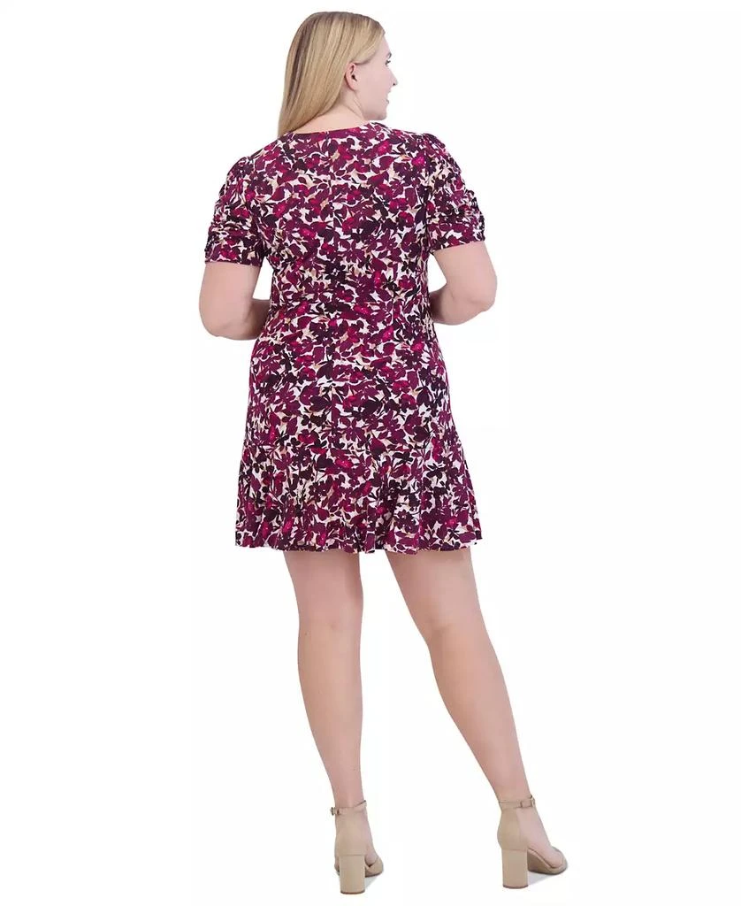 Jessica Howard Plus Size Floral-Print Ruched Dress 2