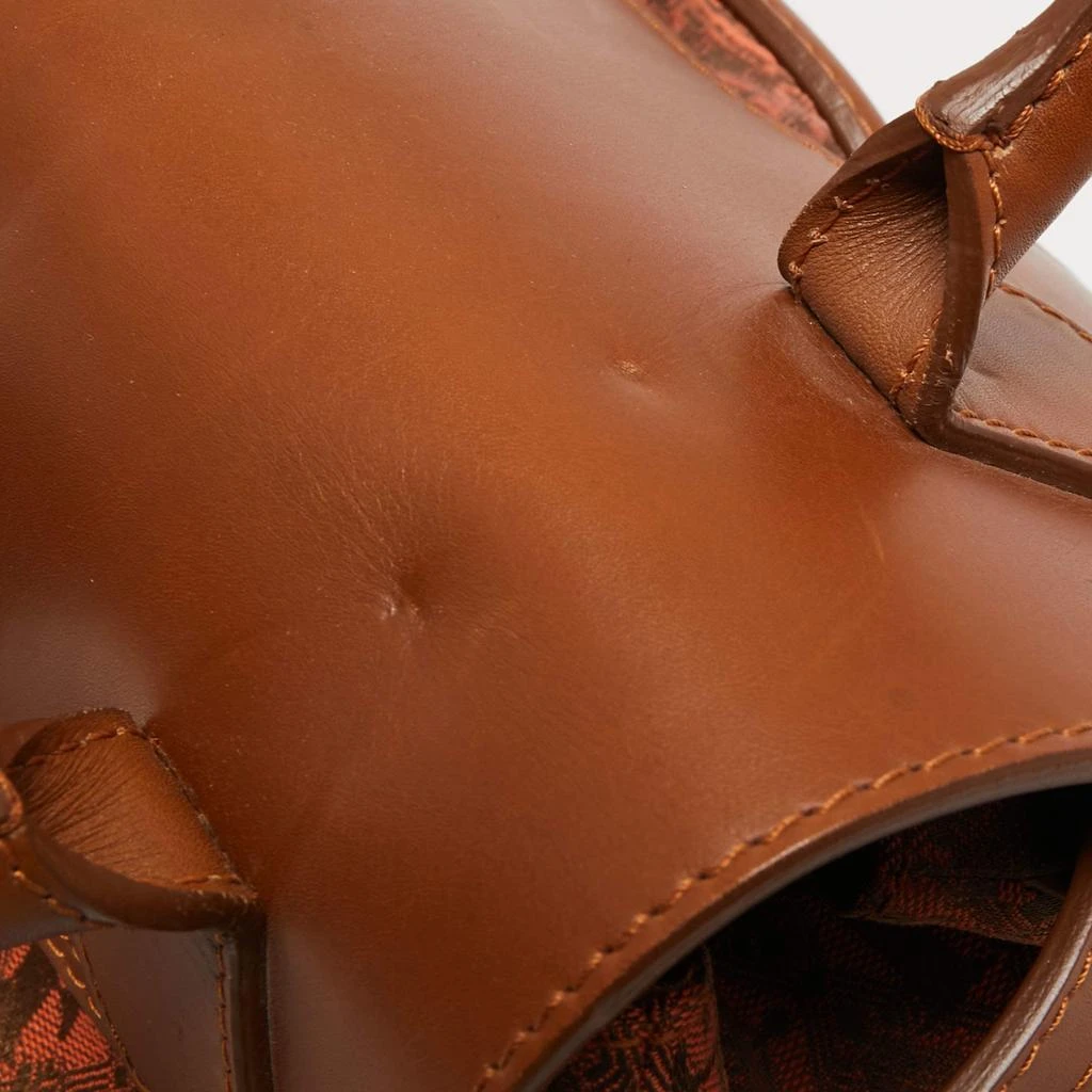 Gianfranco Ferre Gianfranco Ferre Brown Jacquard Fabric and Leather Flap Satchel 9