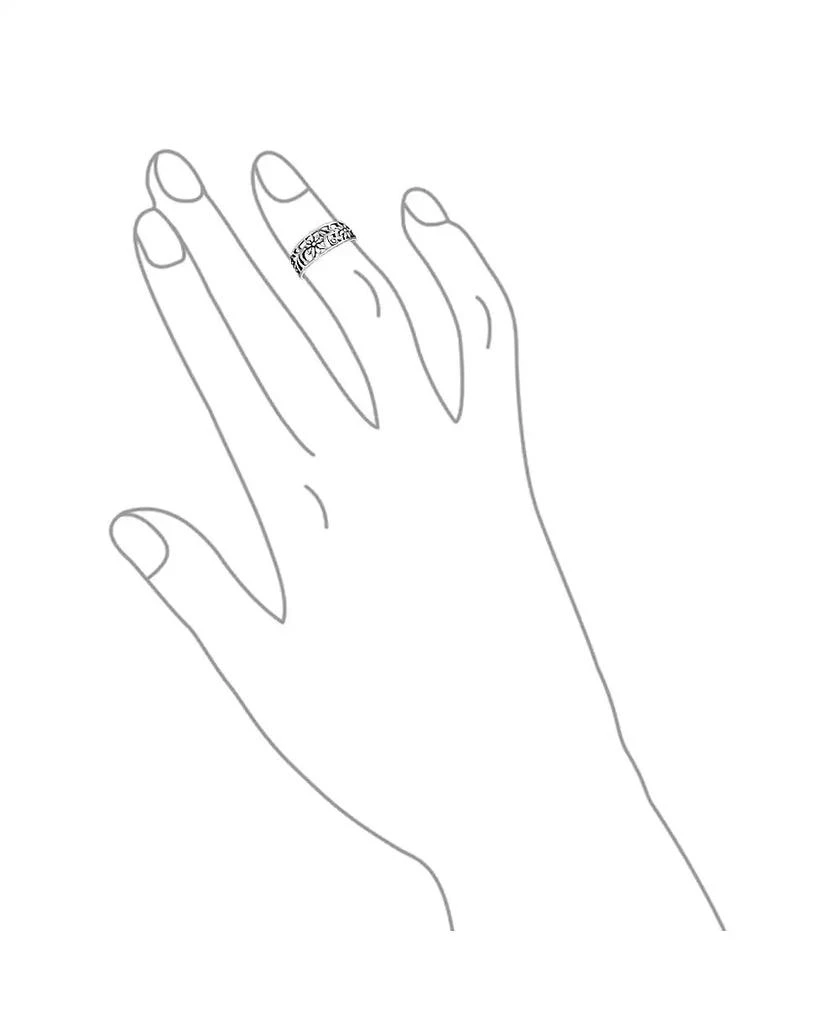 Bling Jewelry Flowers Cut Out Filigree Midi Band Toe Ring Sterling Silver Mid Finger 2