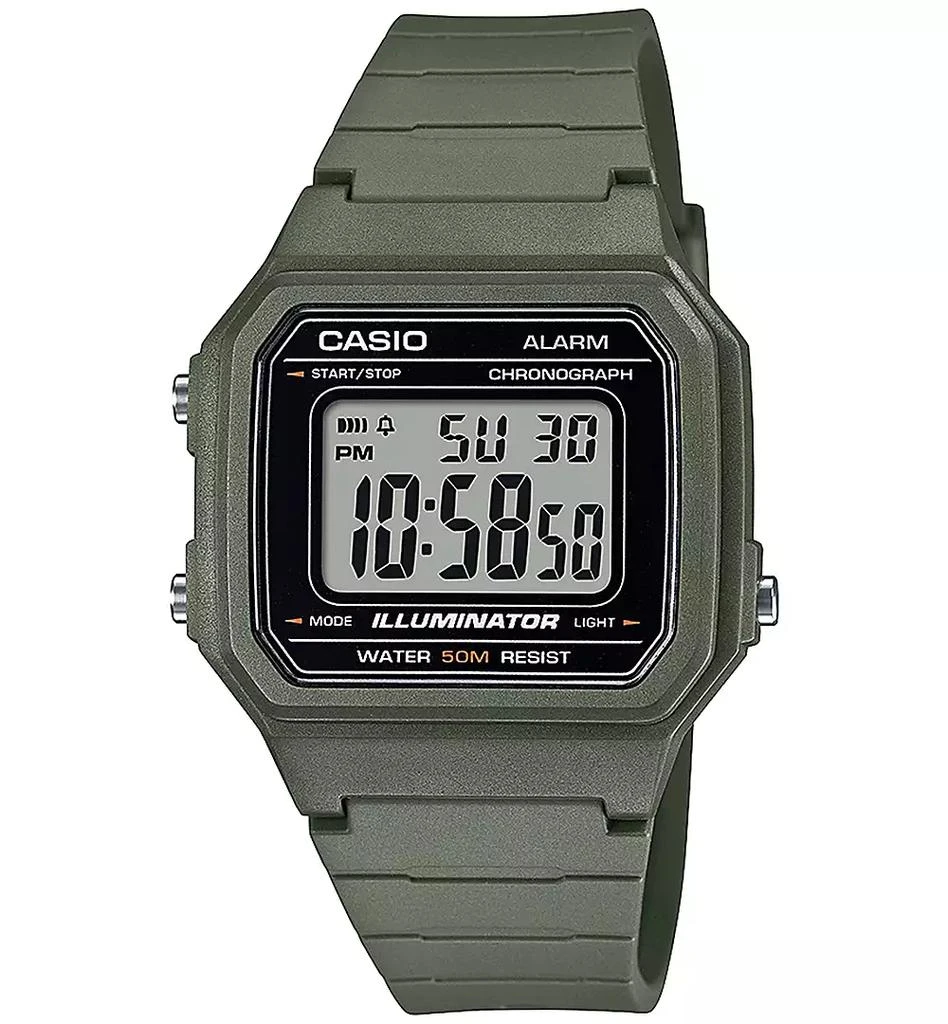 Casio Men's Digital Green Resin Strap Watch 41mm, W217H-3AV 1
