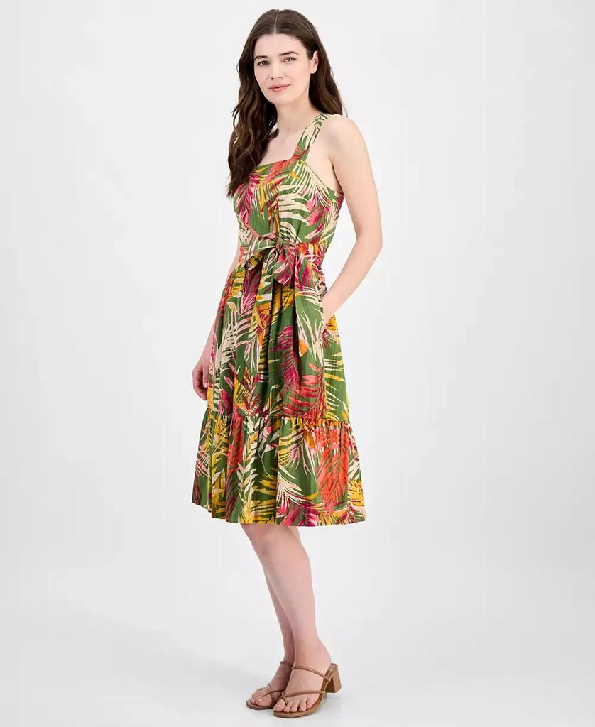 slim fit dress slacks Diagonal Print Sleeveless Fit and Flare Crew Neck Dress in BEET | Anne