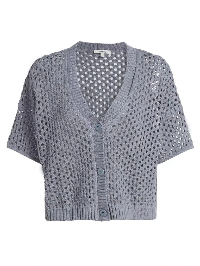 Splendid Nova Pointelle-Knit Short-Sleeve Cardigan 1