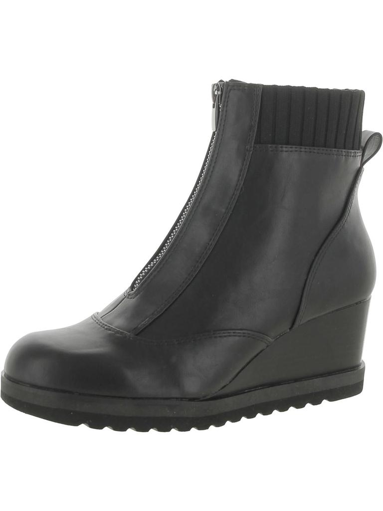 Yellow Box Corado Womens Faux Leather Zip Up Ankle Boots