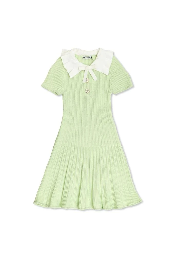 green emerald velvet dress Self-Portrait Green Ribbed Knit Mini Dress S