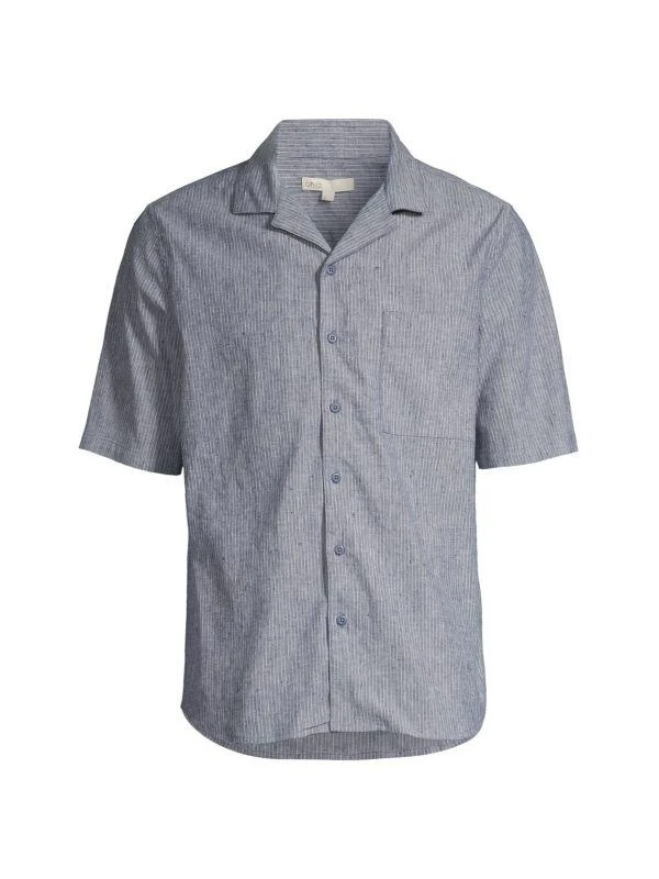 Onia Vacation Striped Linen Blend Camp Shirt 5