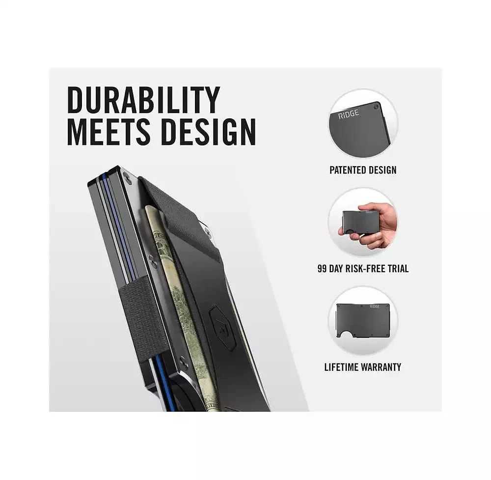 The Ridge Men's RIDGE WALLET - Basecamp Orange - Money Clip 4