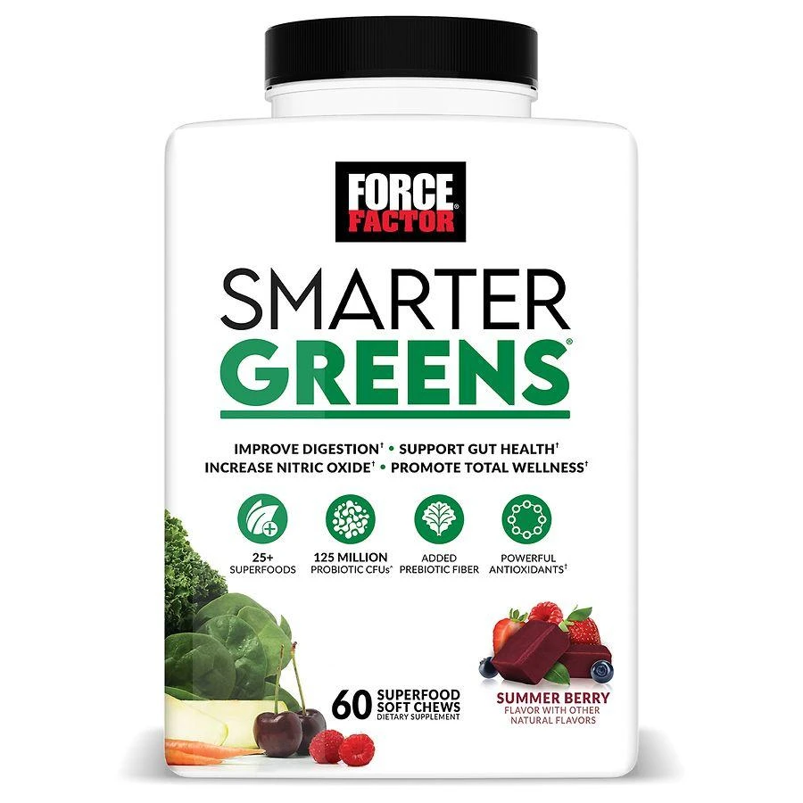 Force Factor Smarter Greens Soft Chews Summer Berry 1