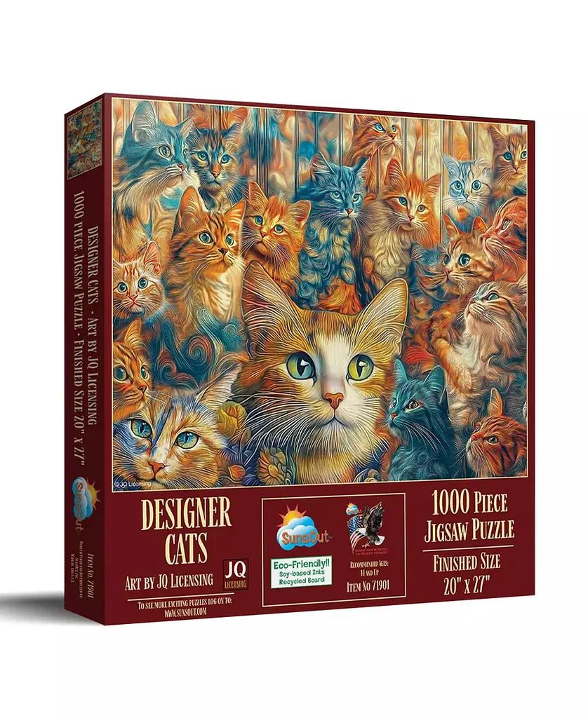 SunsOut Designer Cats 1000 piece Jigsaw Puzzle for Adults