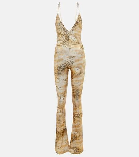 Alessandra Rich Embellished printed flared jumpsuit 1