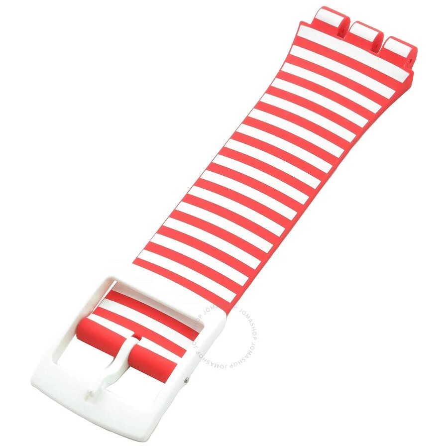 Swatch Red / White Silicone Silicone Strap 12H 1