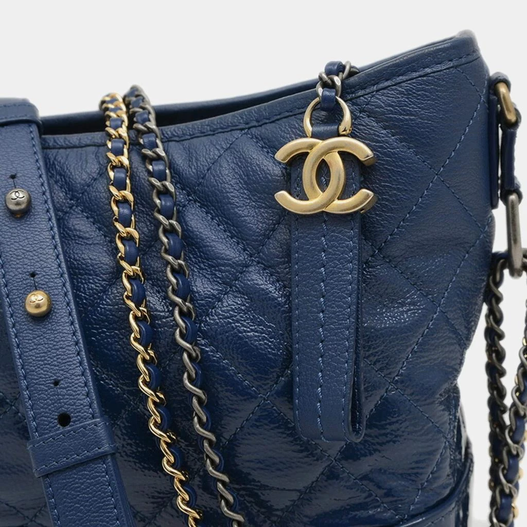 Chanel Chanel Blue Enamel Leather Gabrielle Hobo Shoulder Bag 5