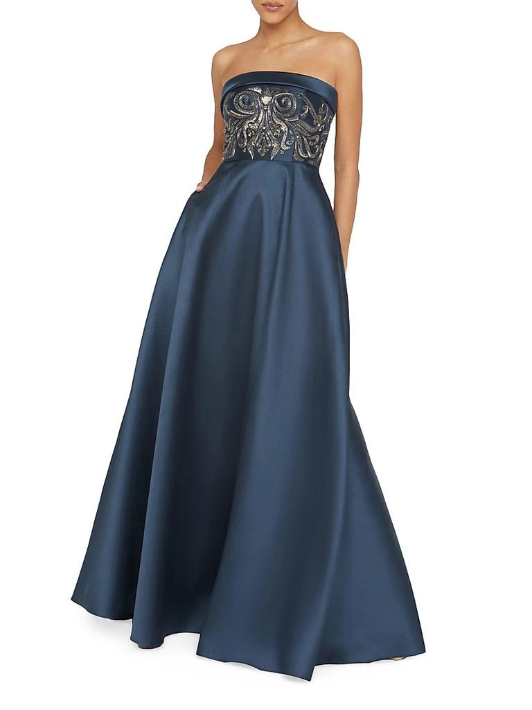 white christmas dresses Theia Carol One Shoulder Dress in Aqua Mist main image 1