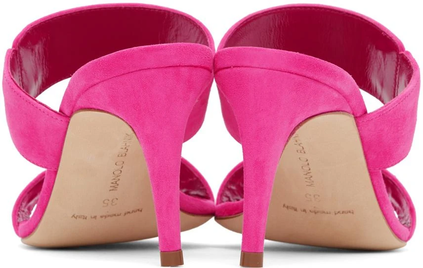 Manolo Blahnik Pink Nebre Mules 2