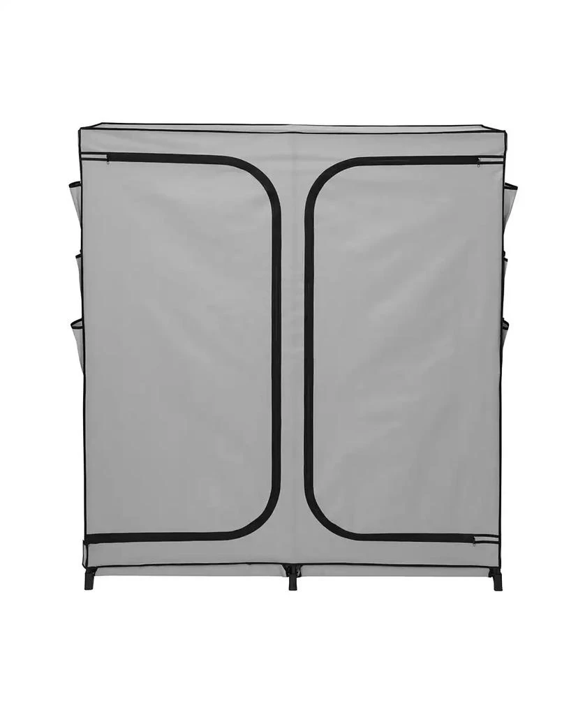 Honey Can Do Wide 2 Door Portable Closet with Cover Side Pockets Wardrobe, 60" 2