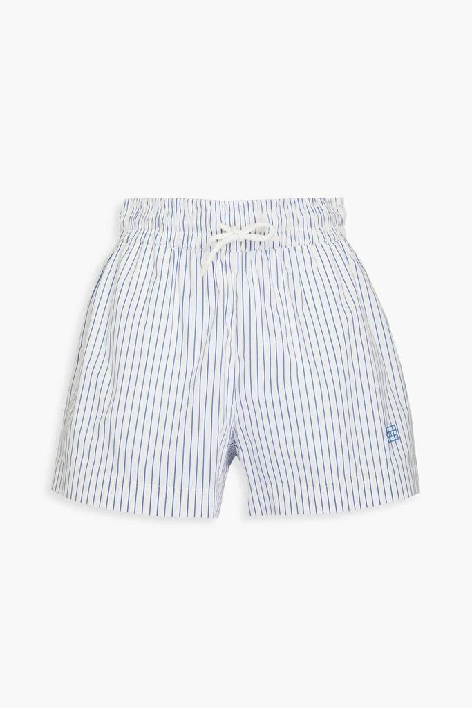 FRAME Striped cotton-blend poplin shorts 1
