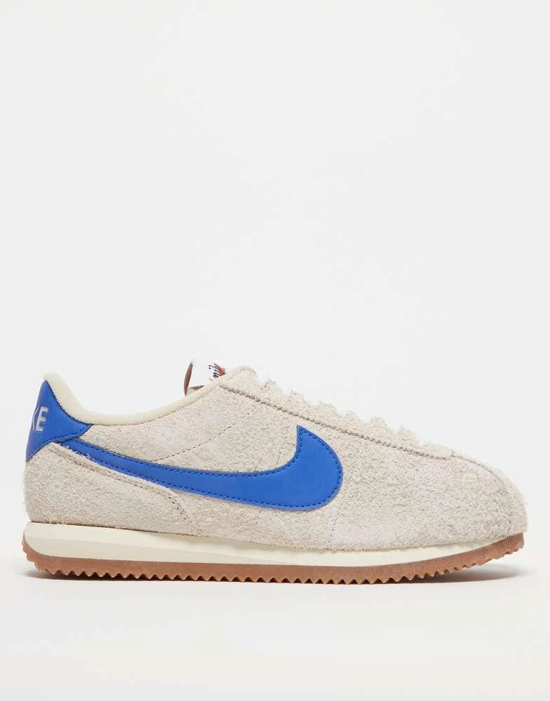 NIKE Nike Cortez suede trainers in light grey and blue 4
