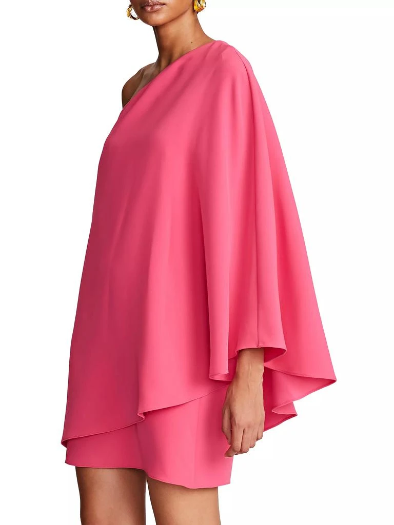 HALSTON Melina Crepe Draped Minidress 4