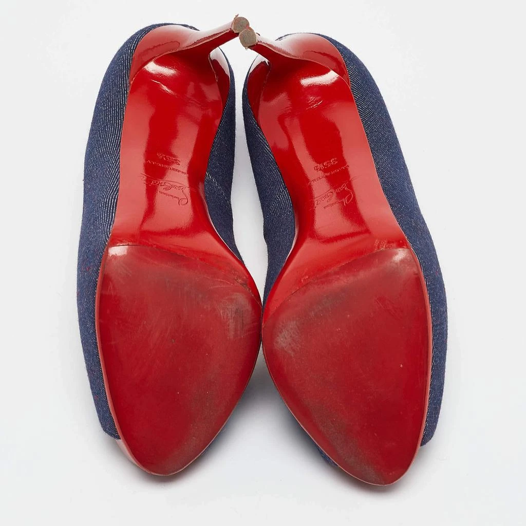 Christian Louboutin Christian Louboutin Navy Blue Denim Very Prive Peep Toe Pumps Size 35.5 6