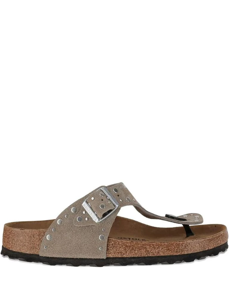 Birkenstock Birkenstock Gizeh Rivet Taupe, Suede Leather Shoes 1