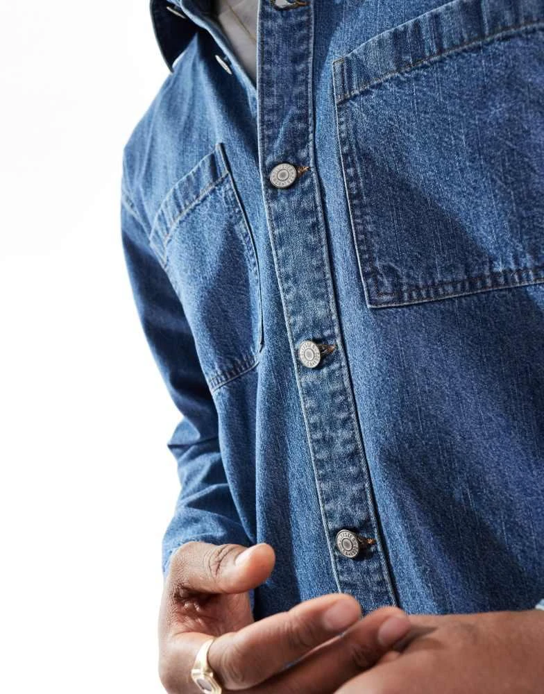 HOLLISTER Hollister denim over shirt in medium blue wash 2