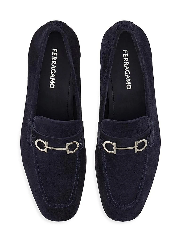 Salvatore Ferragamo Balty Gancini Suede Loafers 3