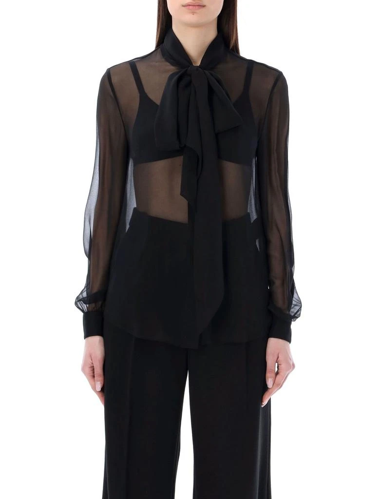 Yves Saint Laurent Saint Laurent Pussy-Bow Long-Sleeved Shirt 1